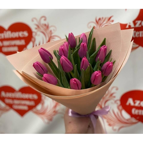 Купить букет из 15 тюльпанов с доставкой в Комсомольске-на-Амуре