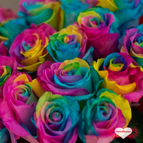 Купить радужные розы в Комсомольске-на-Амуре